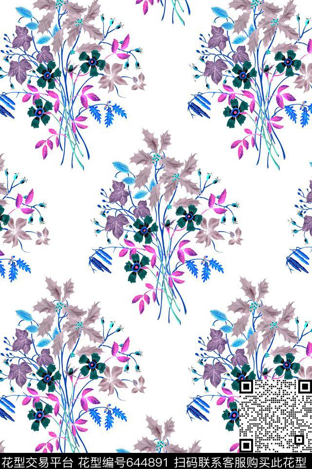 花卉田园春夏传统印花华亿平台下载（图片编号: 644891） - 瓦栏（Walan）