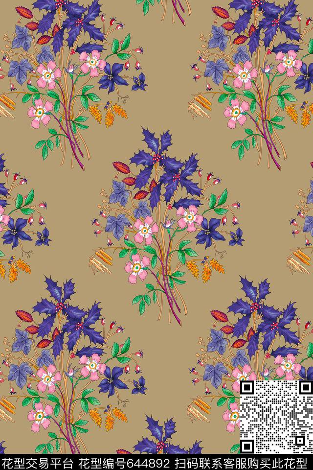 花卉田园春夏传统印花华亿平台下载（图片编号: 644892） - 瓦栏（Walan）