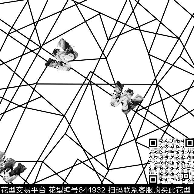 ♥红桃A〖玩趣几何〗几何线条数码印花华亿平台下载（图片编号: 644932） - 瓦栏（Walan）