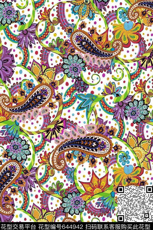 花卉佩斯利童装数码印花华亿平台下载（图片编号: 644942） - 瓦栏（Walan）