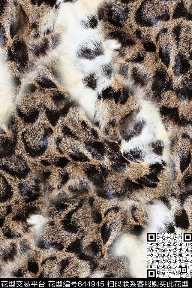 时尚抽象3D动物皮毛纹理数码印花时尚大牌女装裙子外套豹纹印花欧美流行复古印花数码印花华亿平台下载（图片编号: 644945） - 瓦栏（Walan）