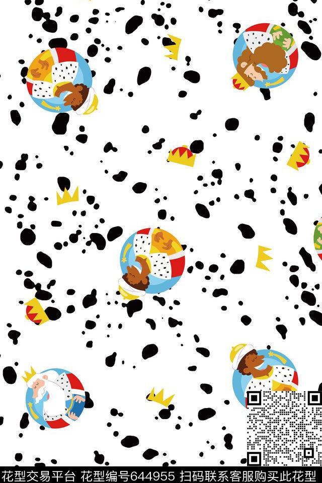 趣味波点卡通传统印花华亿平台下载（图片编号: 644955） - 瓦栏（Walan）