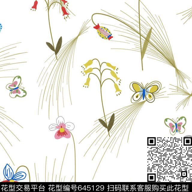 2017年春夏女装手绘花卉手绘花卉花朵传统印花华亿平台下载（图片编号: 645129） - 瓦栏（Walan）