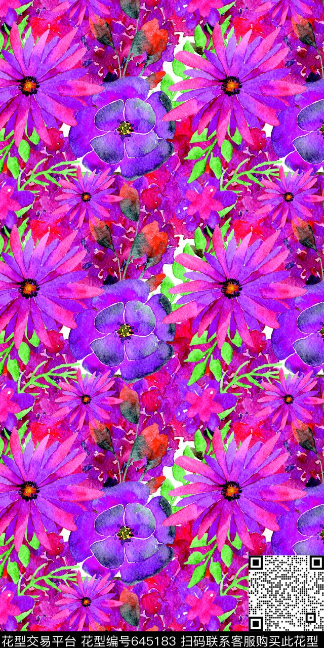 romanticflowers2017数码印花华亿平台下载（图片编号: 645183） - 瓦栏（Walan）