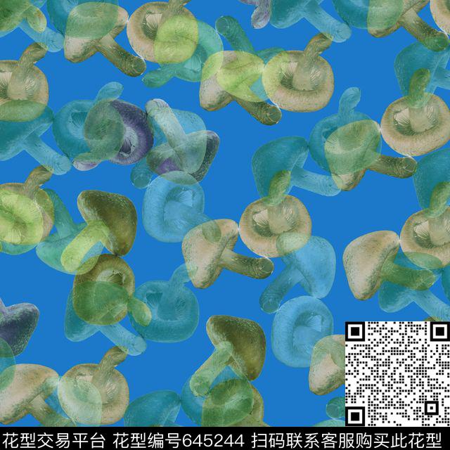 蘑菇组合女裙子数码印花华亿平台下载（图片编号: 645244） - 瓦栏（Walan）