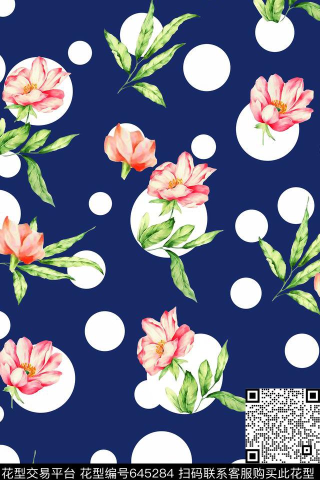 中国风花卉满版散花数码印花华亿平台下载（图片编号: 645284） - 瓦栏（Walan）