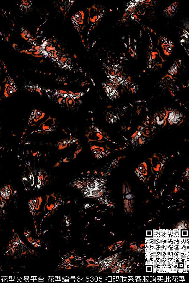 褶皱豹纹抽象肌理数码印花华亿平台下载（图片编号: 645305） - 瓦栏（Walan）