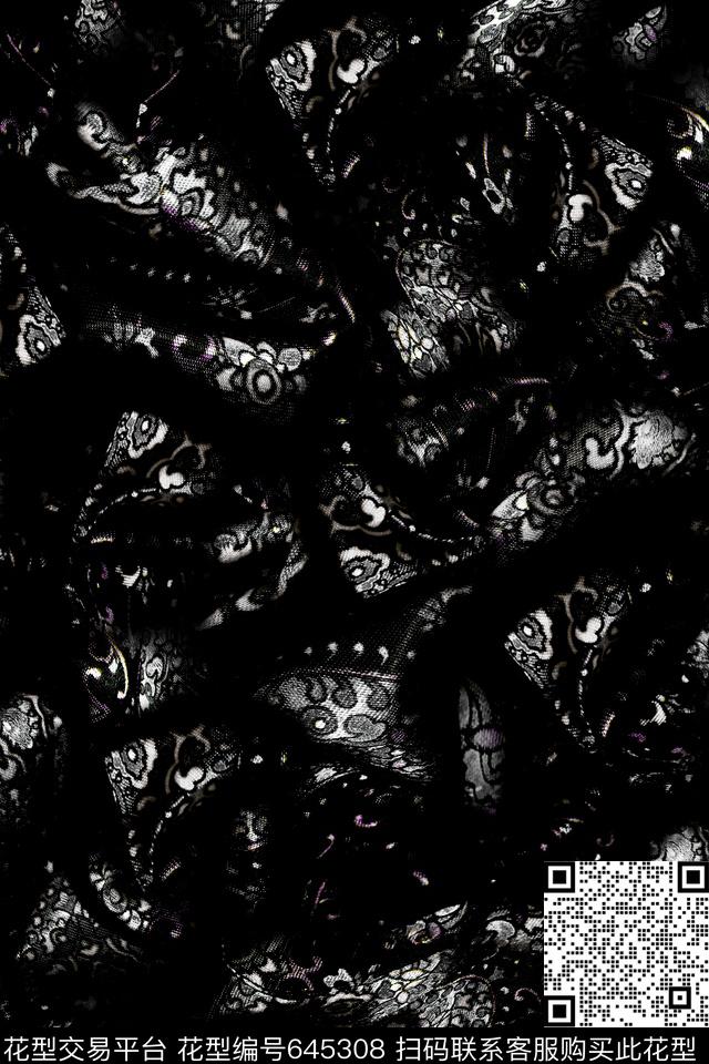 褶皱豹纹抽象肌理数码印花华亿平台下载（图片编号: 645308） - 瓦栏（Walan）