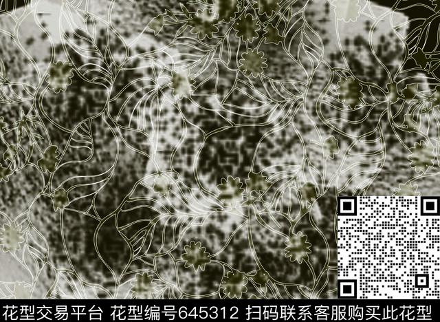 抽象斑点花卉传统印花华亿平台下载（图片编号: 645312） - 瓦栏（Walan）