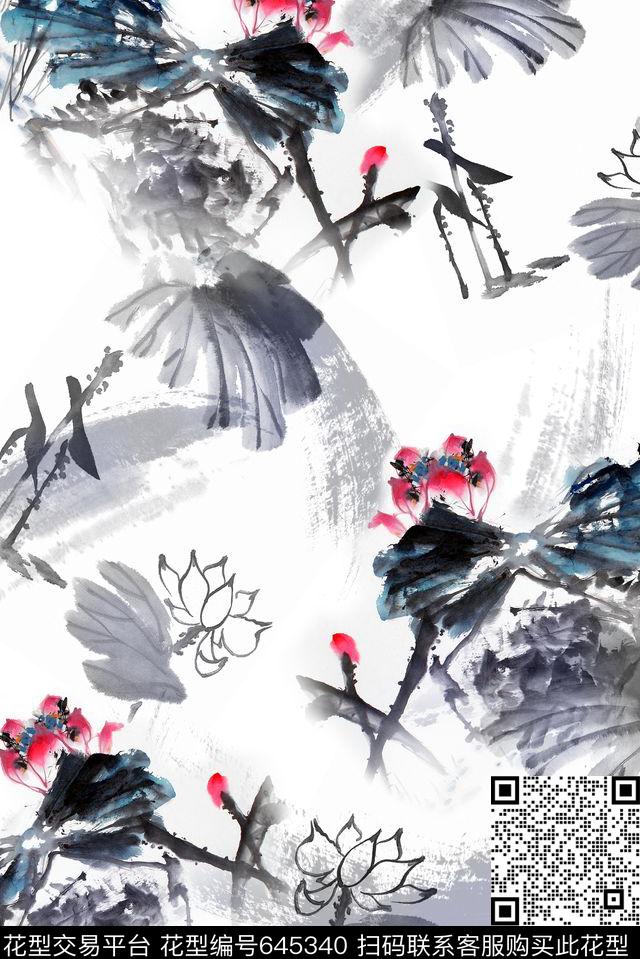 面料花花朵循环回位数码印花华亿平台下载（图片编号: 645340） - 瓦栏（Walan）