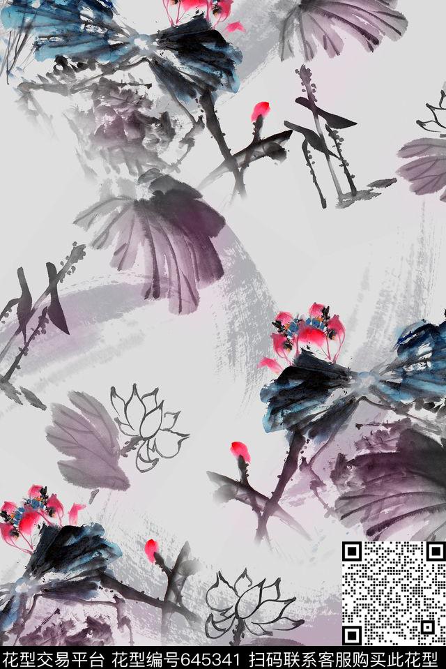 面料花花朵循环回位数码印花华亿平台下载（图片编号: 645341） - 瓦栏（Walan）