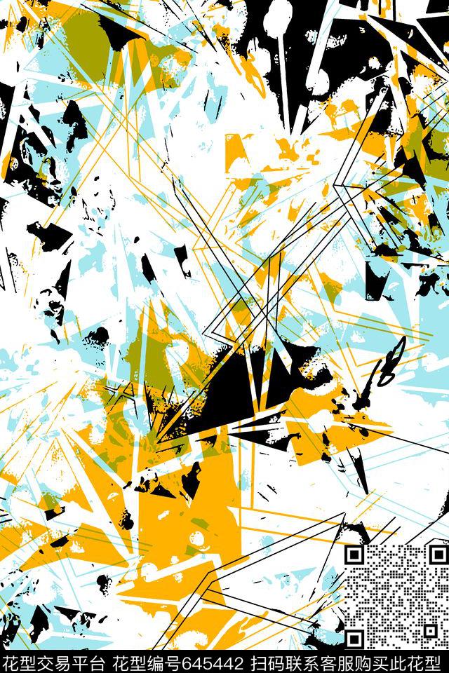 抽象几何男装传统印花华亿平台下载（图片编号: 645442） - 瓦栏（Walan）