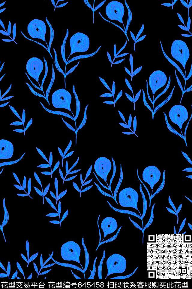 L.D~趣味叶子L.D~花卉传统印花华亿平台下载（图片编号: 645458） - 瓦栏（Walan）