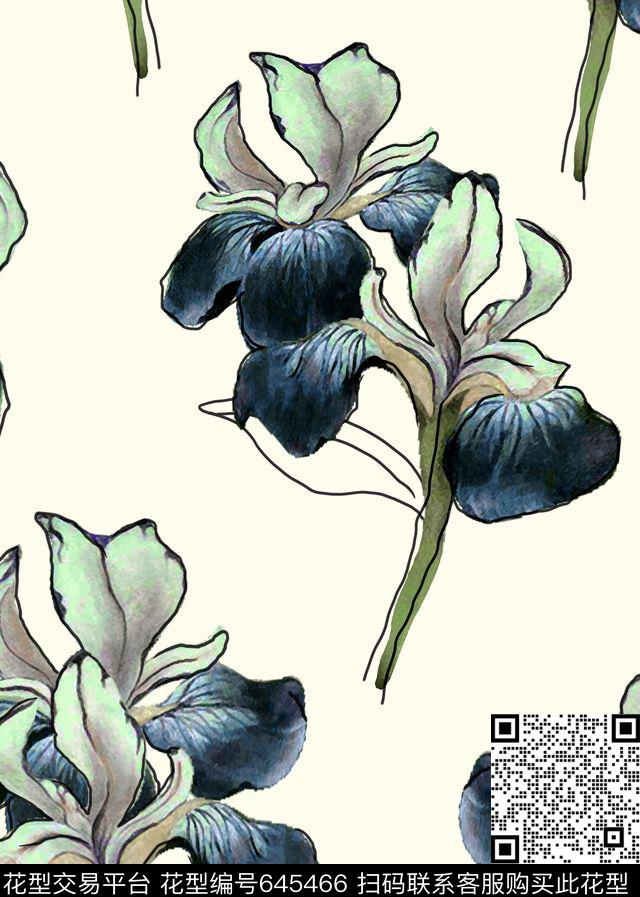 南美笔触民族风数码印花华亿平台下载（图片编号: 645466） - 瓦栏（Walan）