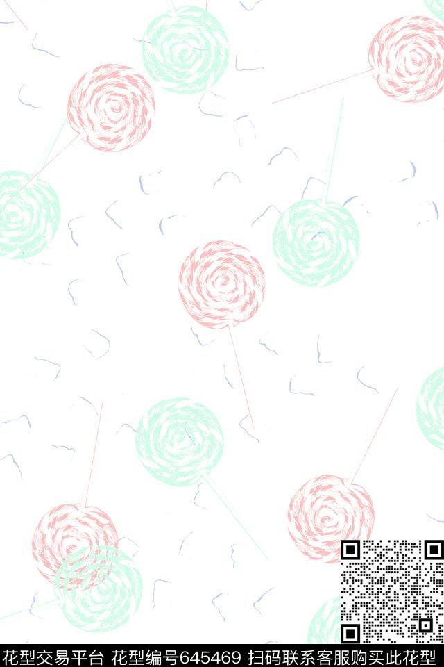 趣味棒棒糖流行时尚传统印花华亿平台下载（图片编号: 645469） - 瓦栏（Walan）