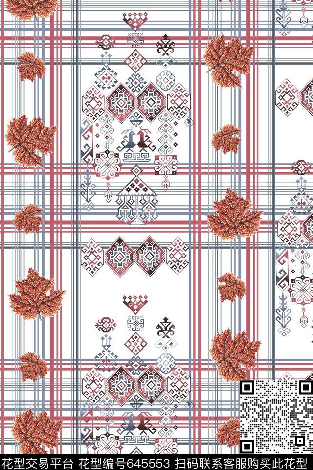 抽象手绘满版刺绣最新高清数码树叶民族风数码印花华亿平台下载（图片编号: 645553） - 瓦栏（Walan）