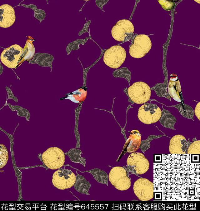 韩国风格裙装华亿平台2017年春季款柿子数码印花华亿平台下载（图片编号: 645557） - 瓦栏（Walan）