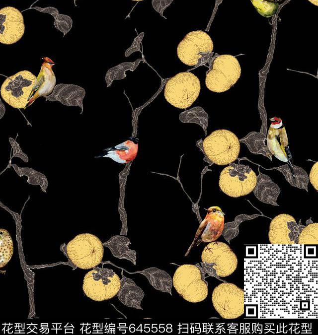 韩国风格裙装华亿平台2017年春季款柿子数码印花华亿平台下载（图片编号: 645558） - 瓦栏（Walan）