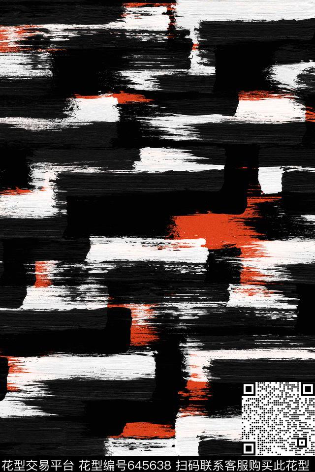 大粗笔触笔触男装传统印花华亿平台下载（图片编号: 645638） - 瓦栏（Walan）