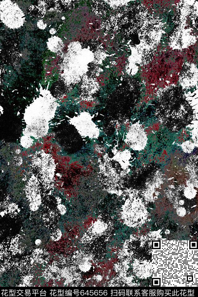 泼墨纹理笔触数码印花华亿平台下载（图片编号: 645656） - 瓦栏（Walan）