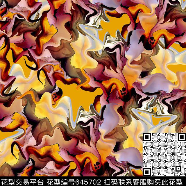 色彩女装华亿平台抽象数码印花华亿平台下载（图片编号: 645702） - 瓦栏（Walan）
