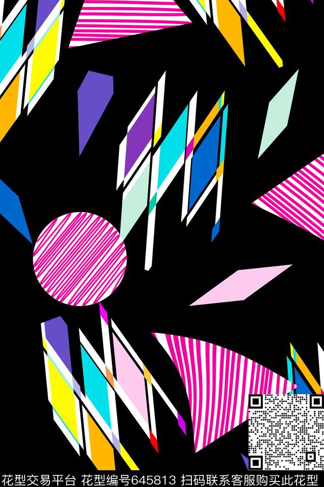 色块圆形不规则几何数码印花华亿平台下载（图片编号: 645813） - 瓦栏（Walan）