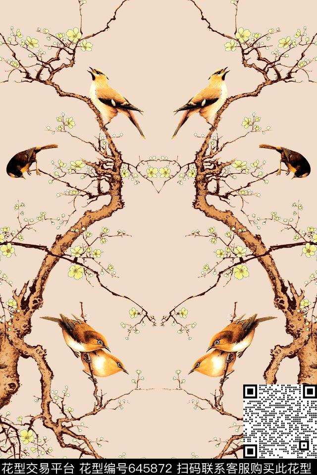 Fei-女装Fei-创意花卉鸟数码印花华亿平台下载（图片编号: 645872） - 瓦栏（Walan）