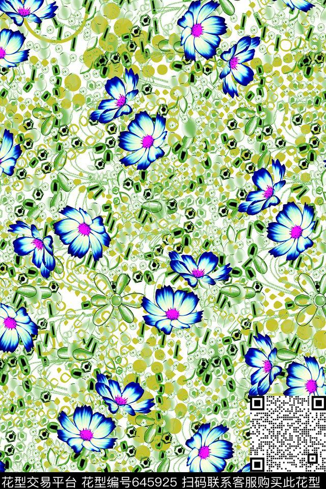 花卉珠宝波点数码印花华亿平台下载（图片编号: 645925） - 瓦栏（Walan）