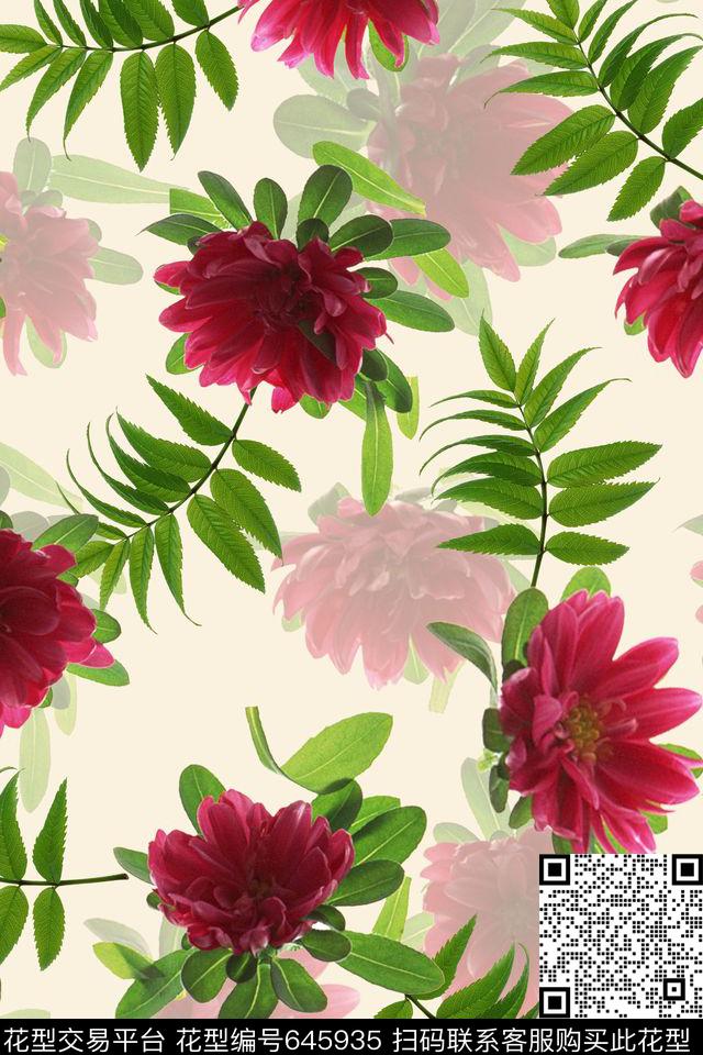 花朵花卉数码印花华亿平台下载（图片编号: 645935） - 瓦栏（Walan）