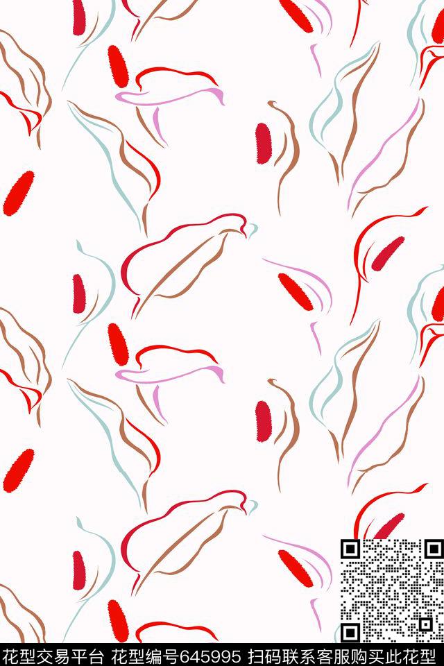 大花花朵花卉传统印花华亿平台下载（图片编号: 645995） - 瓦栏（Walan）