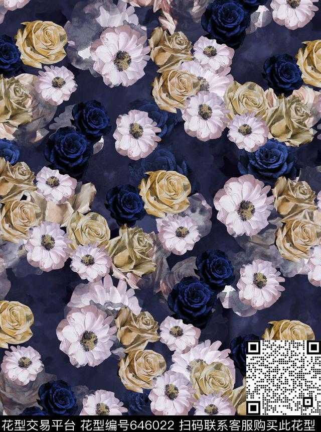 花朵数码印花华亿平台下载（图片编号: 646022） - 瓦栏（Walan）