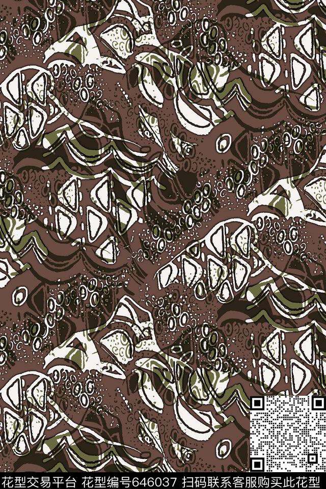 抽象手绘几何传统印花华亿平台下载（图片编号: 646037） - 瓦栏（Walan）