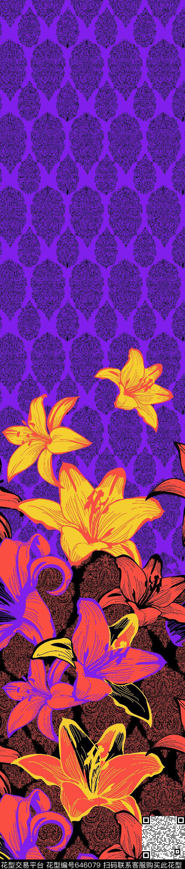 巴西花卉传统传统印花华亿平台下载（图片编号: 646079） - 瓦栏（Walan）