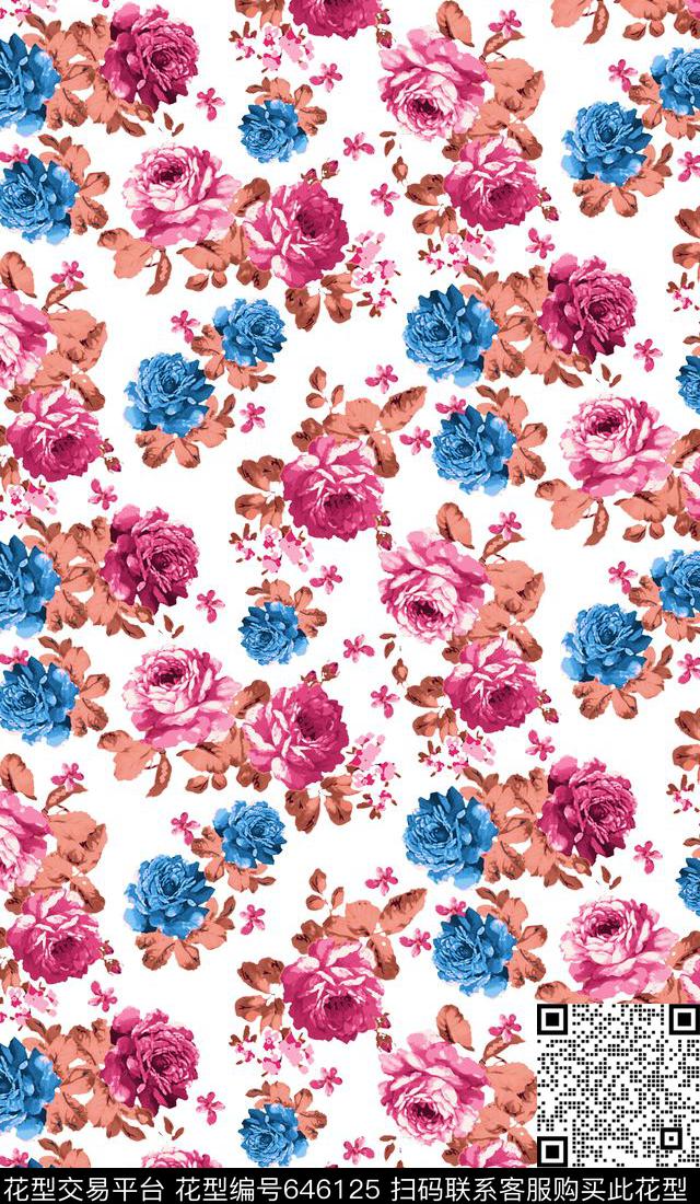 南美笔触民族风数码印花华亿平台下载（图片编号: 646125） - 瓦栏（Walan）