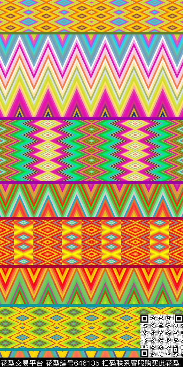 男装条纹民族风数码印花华亿平台下载（图片编号: 646135） - 瓦栏（Walan）