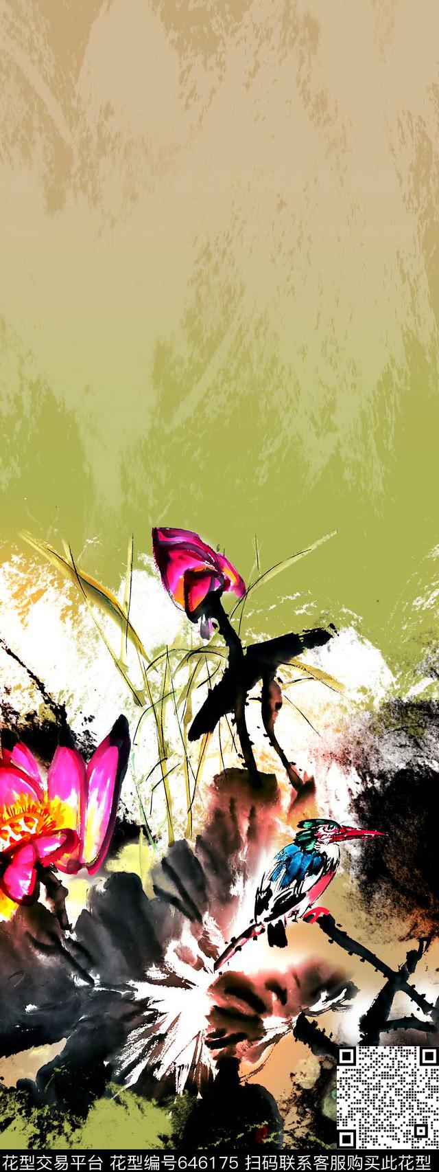 国画民族风中国风数码印花华亿平台下载（图片编号: 646175） - 瓦栏（Walan）