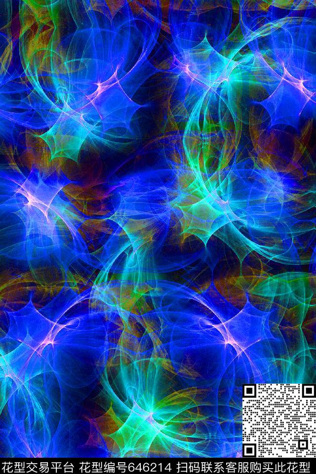 女装。抽象风景泳装数码印花华亿平台下载（图片编号: 646214） - 瓦栏（Walan）