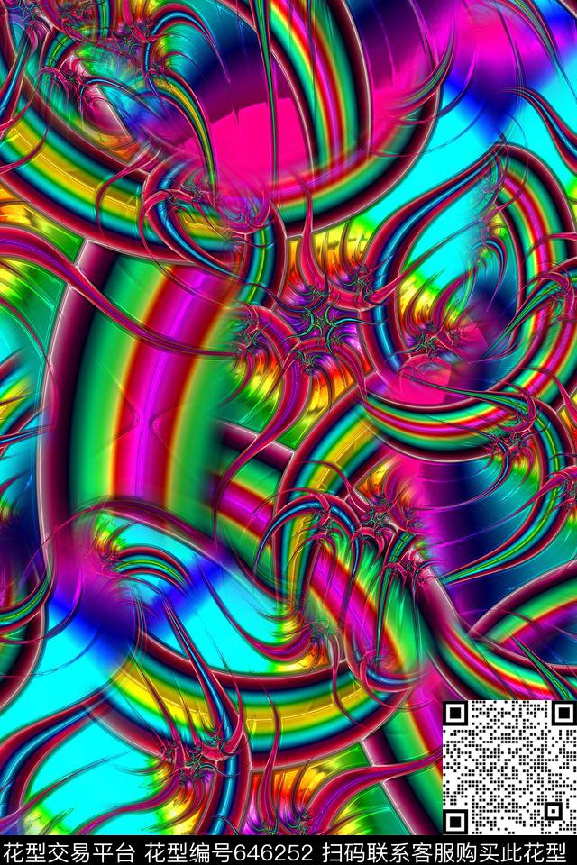 抽象光效数码印花华亿平台下载（图片编号: 646252） - 瓦栏（Walan）