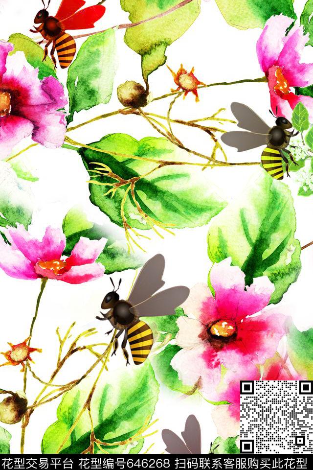 泳装热带花卉数码印花华亿平台下载（图片编号: 646268） - 瓦栏（Walan）