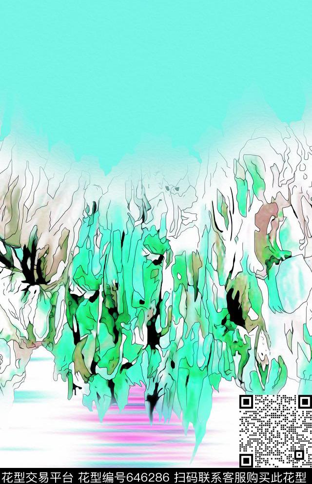 Fei-花纹肌理Fei-抽象派水彩画Fei-女装数码印花华亿平台下载（图片编号: 646286） - 瓦栏（Walan）