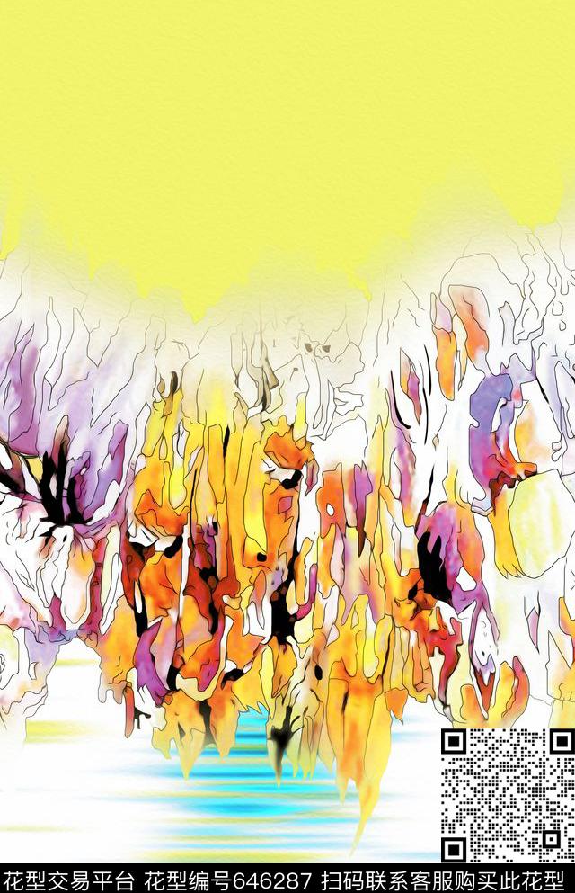 Fei-花纹肌理Fei-抽象派水彩画Fei-女装数码印花华亿平台下载（图片编号: 646287） - 瓦栏（Walan）