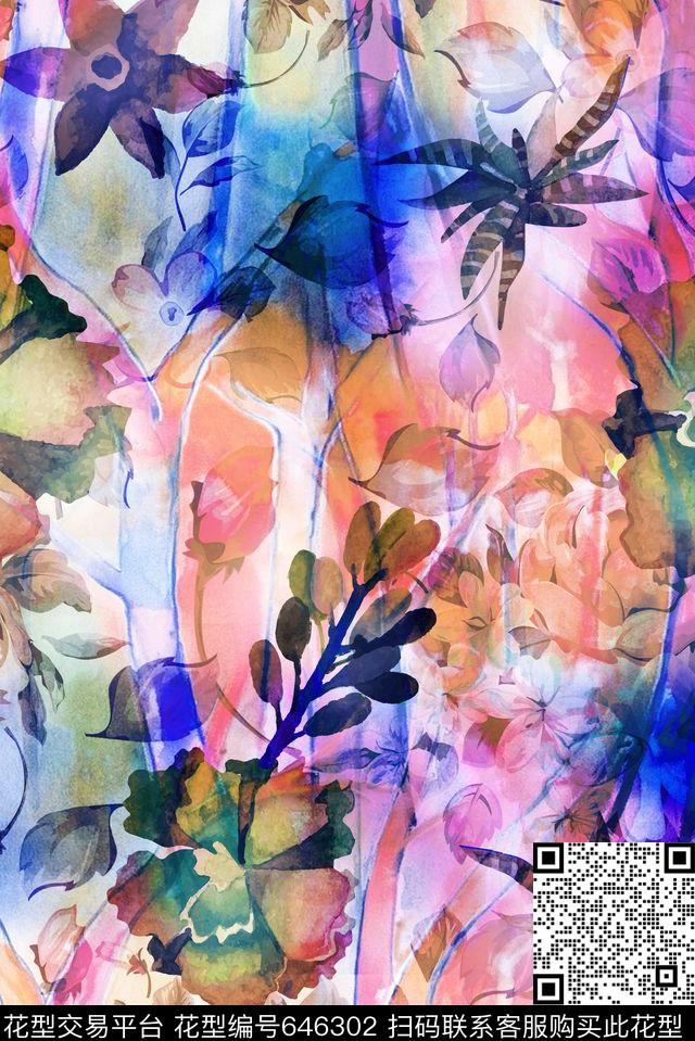 零点--泳装零点--女装花卉数码印花华亿平台下载（图片编号: 646302） - 瓦栏（Walan）