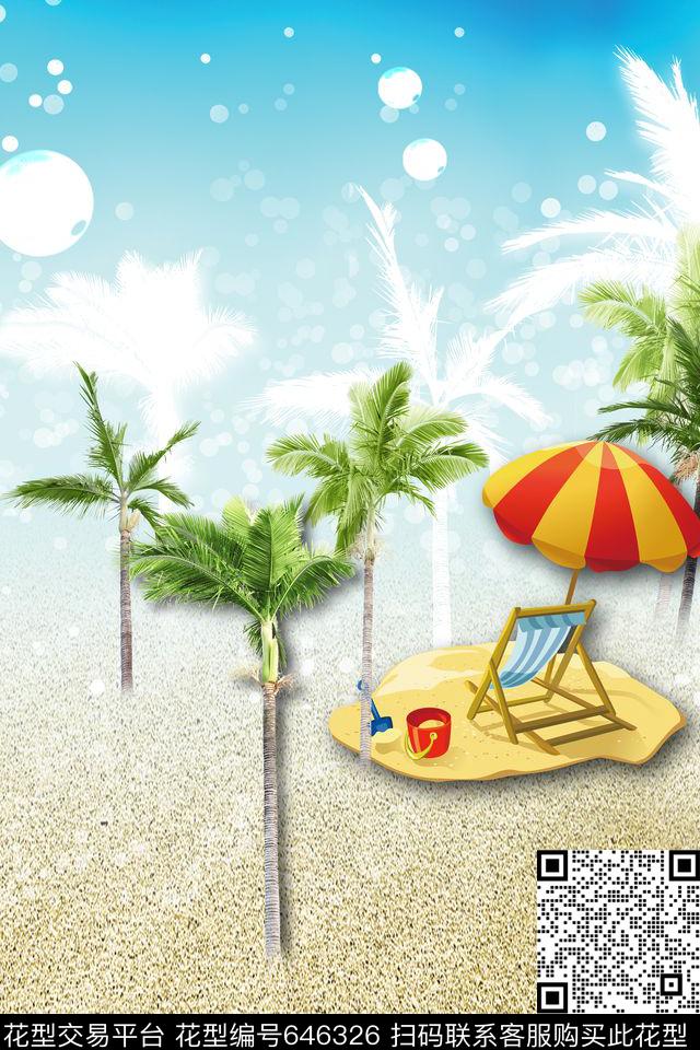 泳装热带沙滩数码印花华亿平台下载（图片编号: 646326） - 瓦栏（Walan）