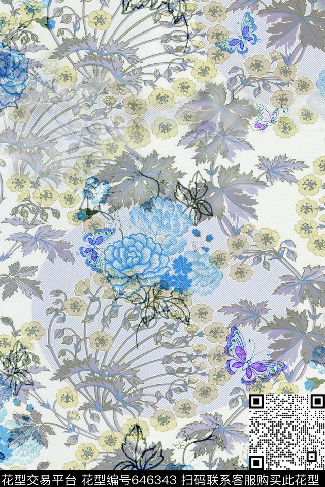 数码花卉零点--女装数码印花华亿平台下载（图片编号: 646343） - 瓦栏（Walan）