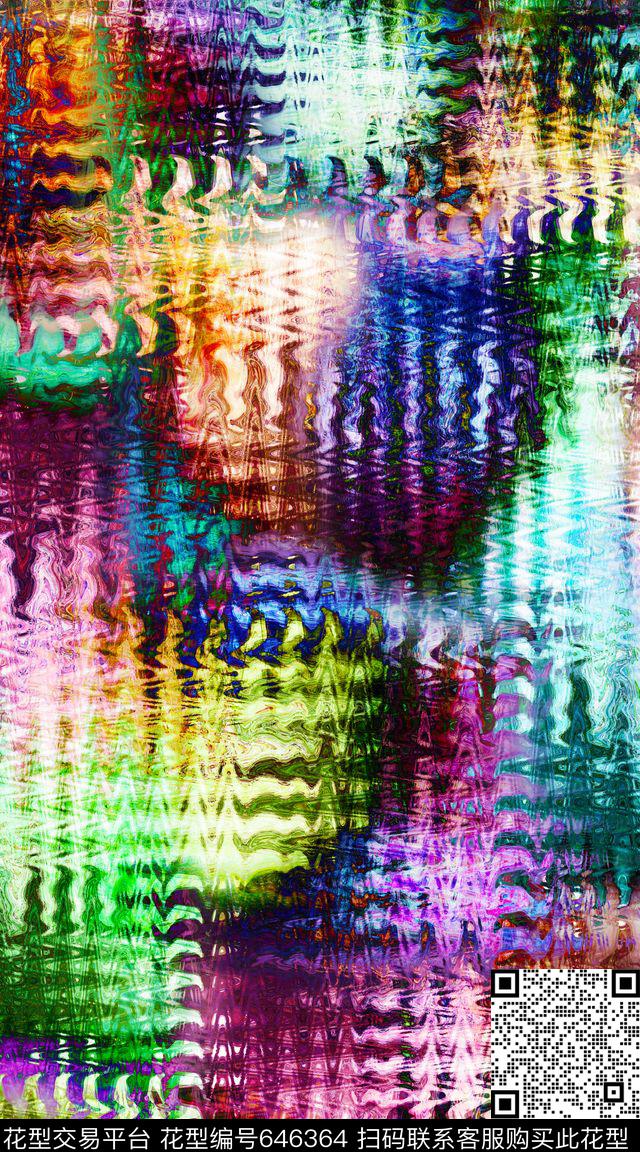 渐变纹理笔触数码印花华亿平台下载（图片编号: 646364） - 瓦栏（Walan）