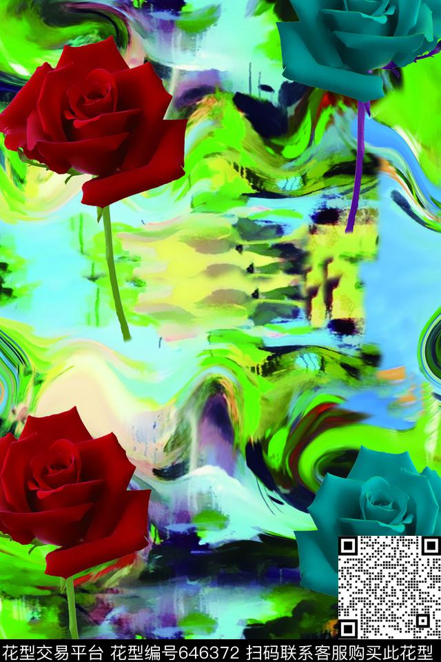 色块复古纹理数码印花华亿平台下载（图片编号: 646372） - 瓦栏（Walan）