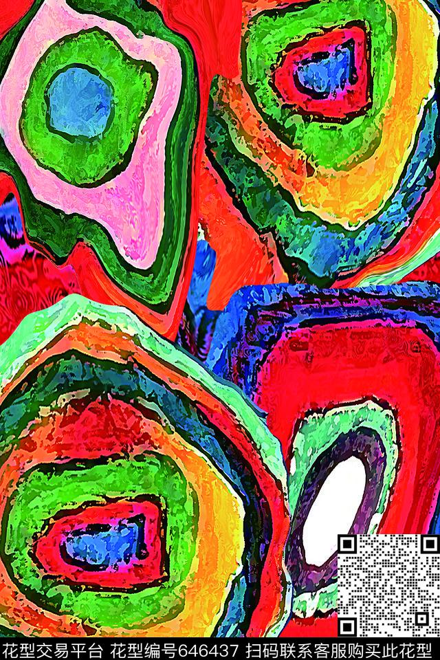 笔触色块纹理传统印花华亿平台下载（图片编号: 646437） - 瓦栏（Walan）