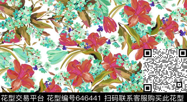 花鸟集大花兰花传统印花华亿平台下载（图片编号: 646441） - 瓦栏（Walan）