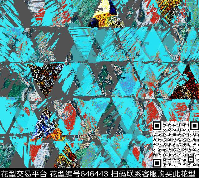 波西米亚民族抽象肌理数码印花华亿平台下载（图片编号: 646443） - 瓦栏（Walan）