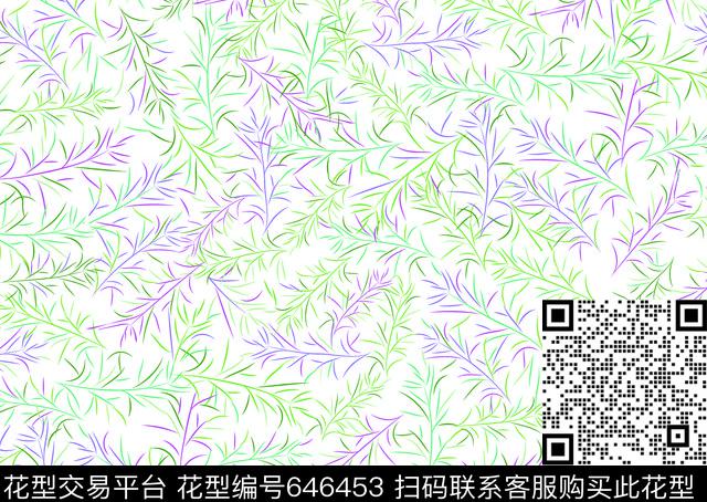 植物图案植物花卉叶子传统印花华亿平台下载（图片编号: 646453） - 瓦栏（Walan）